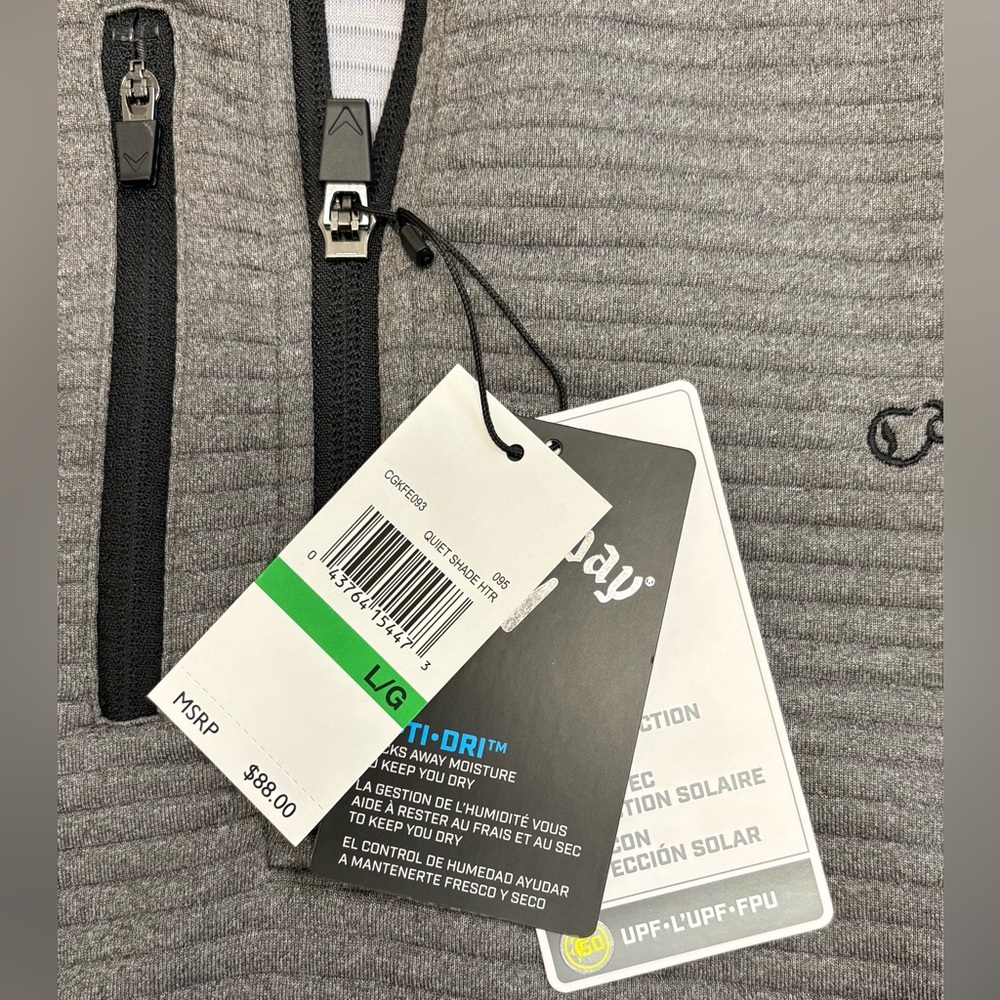 Callaway Heathered Gray Performance Pullover NWT - image 2